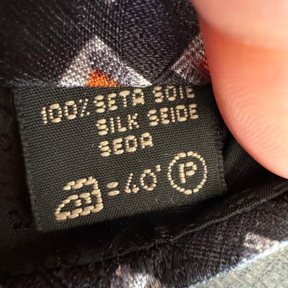 Ermenegildo Zegna Geometric 100% Silk Blue Men’s Tie Italy Made - Picture 5 of 5